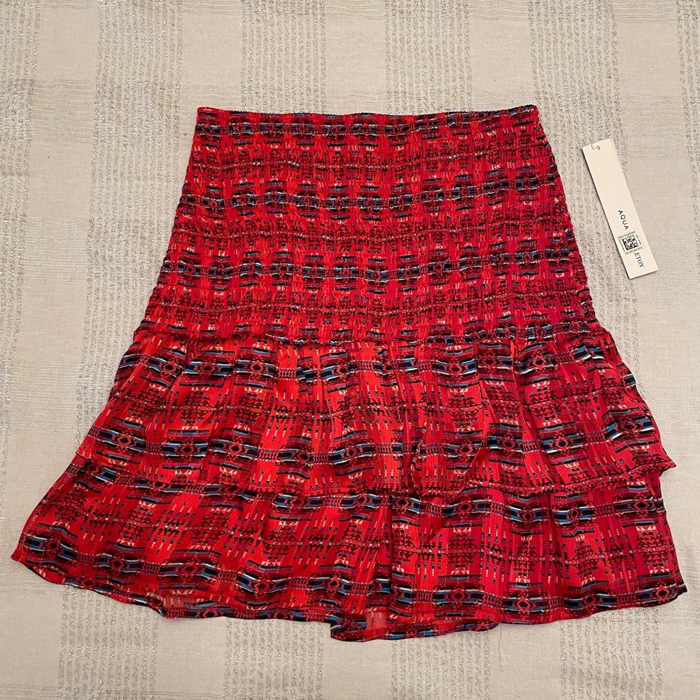 Bloomingdale's Aqua x Pendleton Smocked Mini Skirt XS